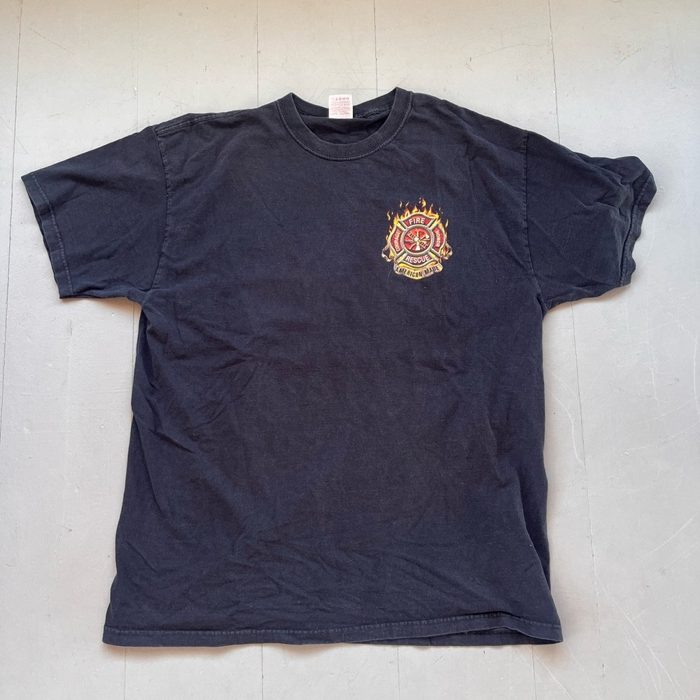 Black Firefighter Graphic T-Shirt